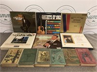 Records and vintage books