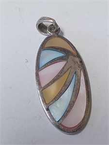 Marked 925 Mother of Pearl Pendant- 9.5g