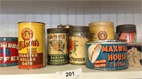 Collection Of  Antique Tins, Scoop & Iron