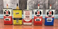 Vtg. mini-oil tins