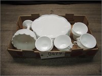 Milk Glass "Grape" Snack Set