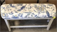 BENCH W/ PHEASANT UPHOLSTERY