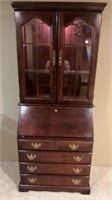Solid wood lighted secretary  approximately  32”