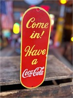 1ft x 4” Porcelain Coca-Cola Door Push