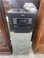 Epson printer, filing cabinet