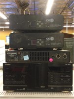 Stack of electronics. Fisher, Coloram II, CXI it.