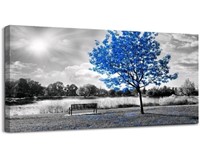 New Landscape Canvas Wall Art. Black and Blue Mapl