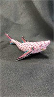 Herend, Shark, Raspberry and gold, 6.5" L x 3" W x
