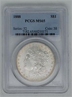 1888 Graded PCGS MS65 Morgan Silver Dollar