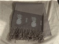 Grey Pineapple Theme Throw/Toss Blanket