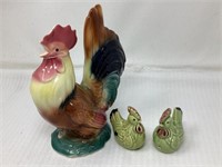Royal Copley Rooster; Green Chicken S & P