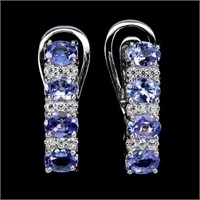 Natural  Violet Tanzanite Earrings