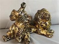 Lion & Elephant Figural