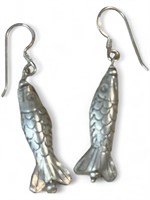 Quirky 925 Silver Fish Earrings