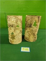 (2) Wood Candle Holders