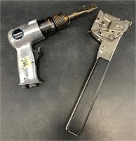Lot of 2:  Vintage pneumatic hammer with chisel at