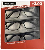 +3.00 Foster Grant Dax Reading Glasses  3-pack