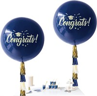 $14  36 Inch Giant Congrats Balloons - Navy Blue