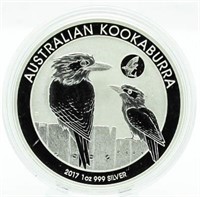 2017 Australia .999 Pure Silver Kookaburra