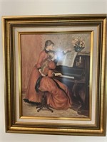 Framed print, playing piano Frame is 16” x 18”