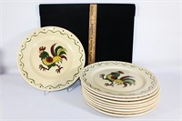 MCM 1950s Poppy Trail rooster dinner plates-9