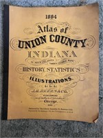1884 atlas of Union County Indiana re-printed in