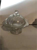 Glass cheese dish with lid