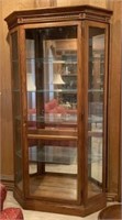 Lighted Mirrored Back Display Cabinet with Glass