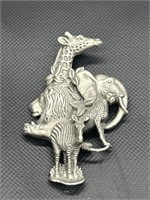 Vintage Pewter Fable Brooch