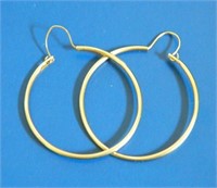 14k Solid Yellow Gold Beautiful Hoop Earrings