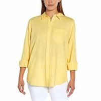 Gap Women's XXL Long Sleeve Linen Blend Shirt,