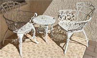 67 - PATIO CHAIRS W/ SMALL TABLE