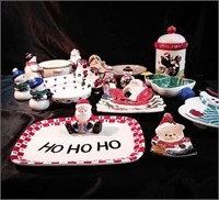 Christmas serving dishes, assorted sizes and