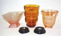 Three good depression glass vases