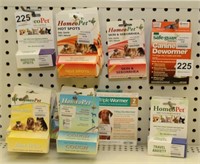 assortment of pet care supplies to include
