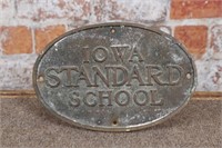 Antique sign, Iowa Standard School metal sign,