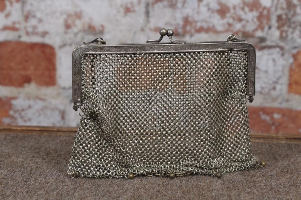 Antique purse, German Silver Company mesh