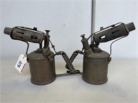 2 x Vintage Brass Flame Throwers