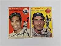 1954 Topps Rizzuto Hodges "HOF" With Creases