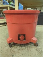 Large Red Rolling Plastic Bucket