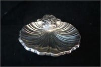 Shell Silver Plate Serving Dish with Feet