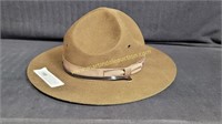 Campaign Military Drill Sargent Wool Hat 7-1/2