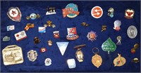 36 Antique Vintage Enamel Pins 1 Lot!   NICE!