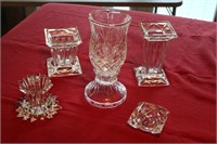 PARTYLITE CANDLE HOLDERS AND VASE