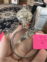 STERLING SILVER HANDLED MAGNIFYING GLASS LOUPE