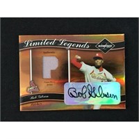2004 Leaf Limited Bob Gibson Auto Jersey Card