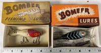 "Bomber" fishing lures with boxes