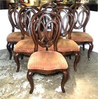 Lacquer Craft Dining Chairs with Upholstered Seats