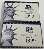 QTY 2 1999 US MINT PROOF COINS SETS