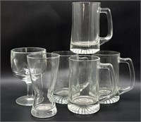 Glass Beer Mugs and More Glass Cups 5.5”